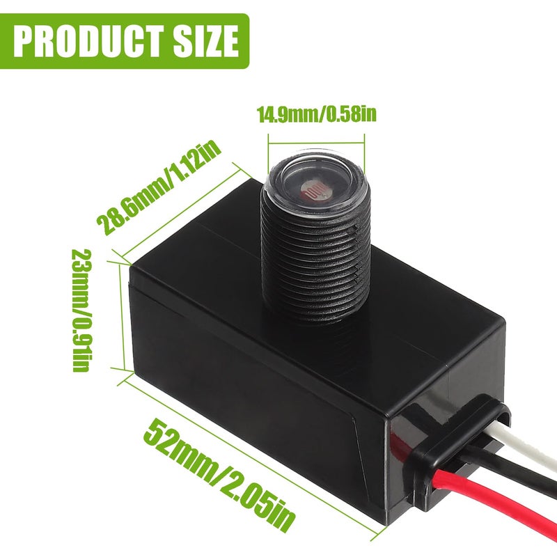 EPLZON Dusk to Dawn Sensor for Outdoor Lighting 120-277V Photoelectric Switch Photocell Light Sensor Hardwired Post Eye Light Suitable - Image 2